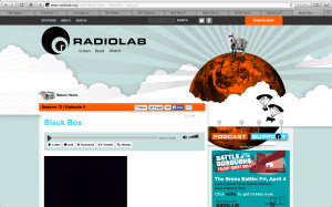 Click to navigate to Radiolab and stream live audio of "Black Box"